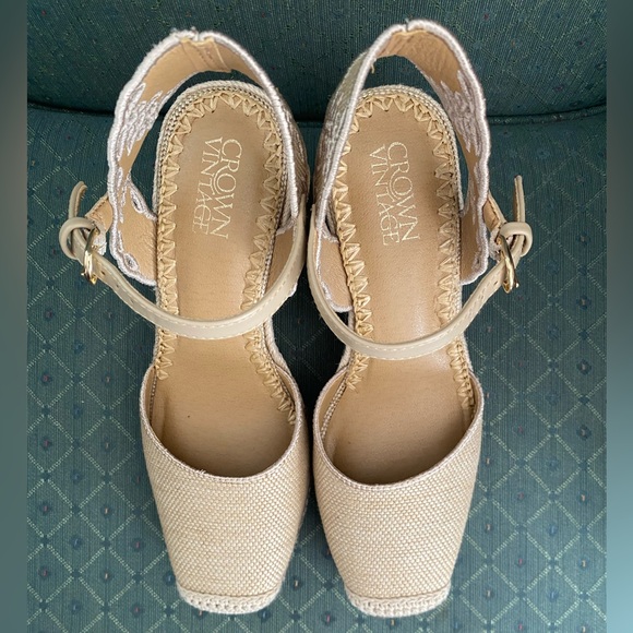 Crown Vintage Beige Narri Wedge Sandal Espadrille - Picture 11 of 16